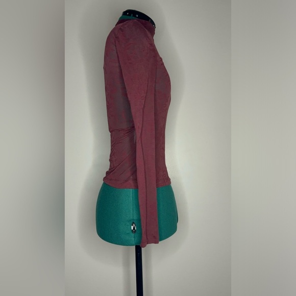 NWT Rag And Bone New York XXS Maroon Sheer Long Sleeve - Picture 4 of 5